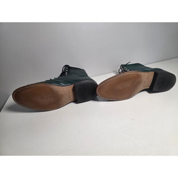 Laredo Women's 9 Forest Green Leather Victorian Boots Steampunk Cottage Whimsy - Picture 6 of 7